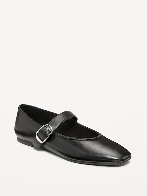 Mary Jane Ballet Flats for Women - Black