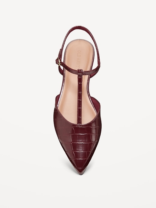 Image number 3 showing, Faux-Leather Mary Jane T-Strap Flats for Women