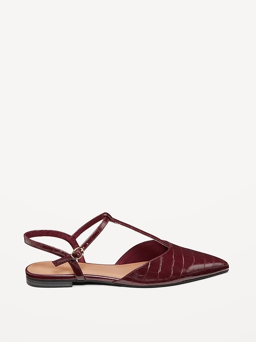 Image number 4 showing, Faux-Leather Mary Jane T-Strap Flats for Women