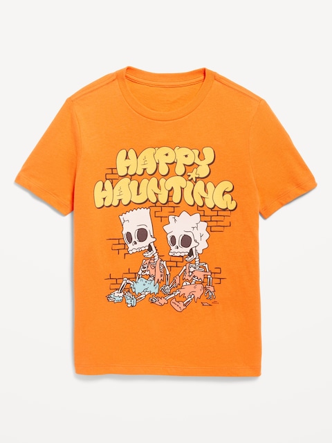 The Simpsons™ Gender-Neutral Graphic T-Shirt for Kids - Bart/Lisa Skeleton