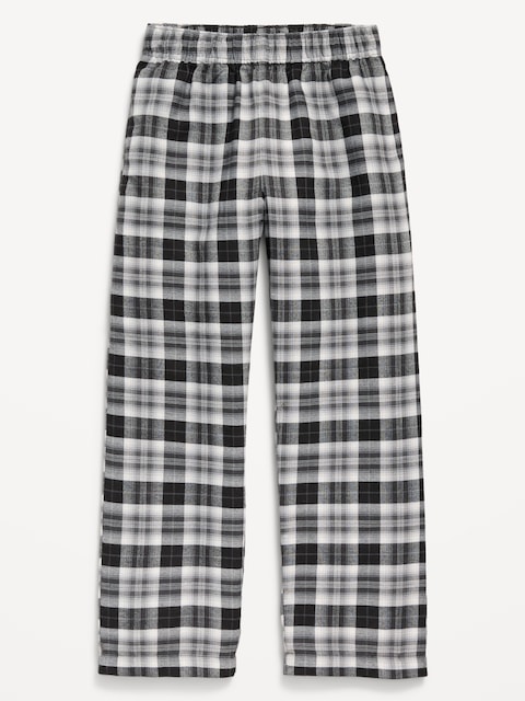 Plaid Flannel Pajama Pants for Boys - Black Plaid