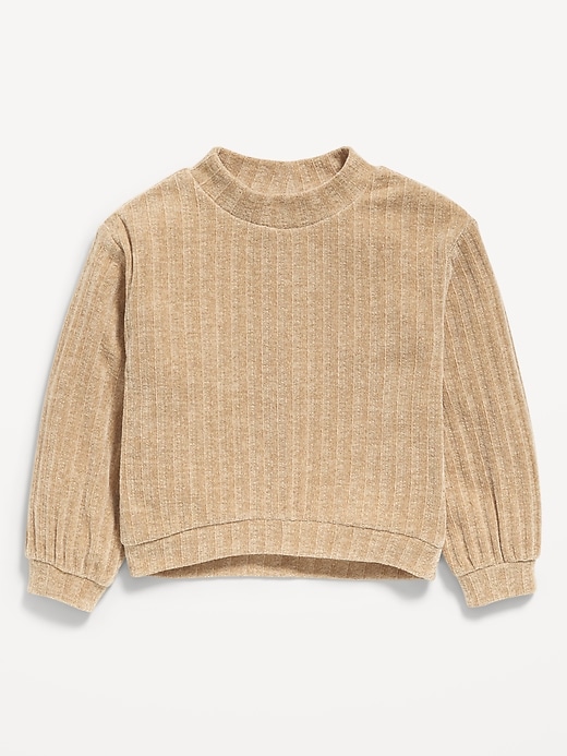 Image number 1 showing, Cozy Mock-Neck Chenille Sweater for Toddler Girls