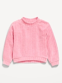 Image number 1 showing, Cozy Mock-Neck Chenille Sweater for Toddler Girls