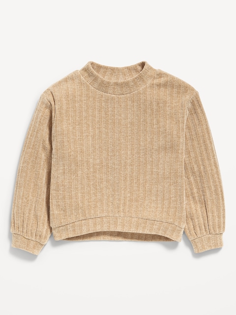Cozy Mock-Neck Chenille Sweater for Toddler Girls - Moonsand