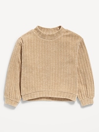 Image number 1 showing, Cozy Mock-Neck Chenille Sweater for Toddler Girls