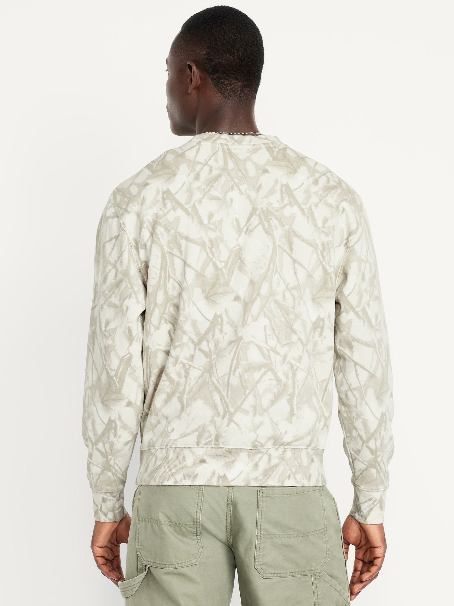 Loose Printed Rotation Crew-Neck Sweatshirt