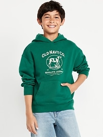 Image number 1 showing, Favorite Fleece Oversized Logo-Graphic Pullover Hoodie for Boys