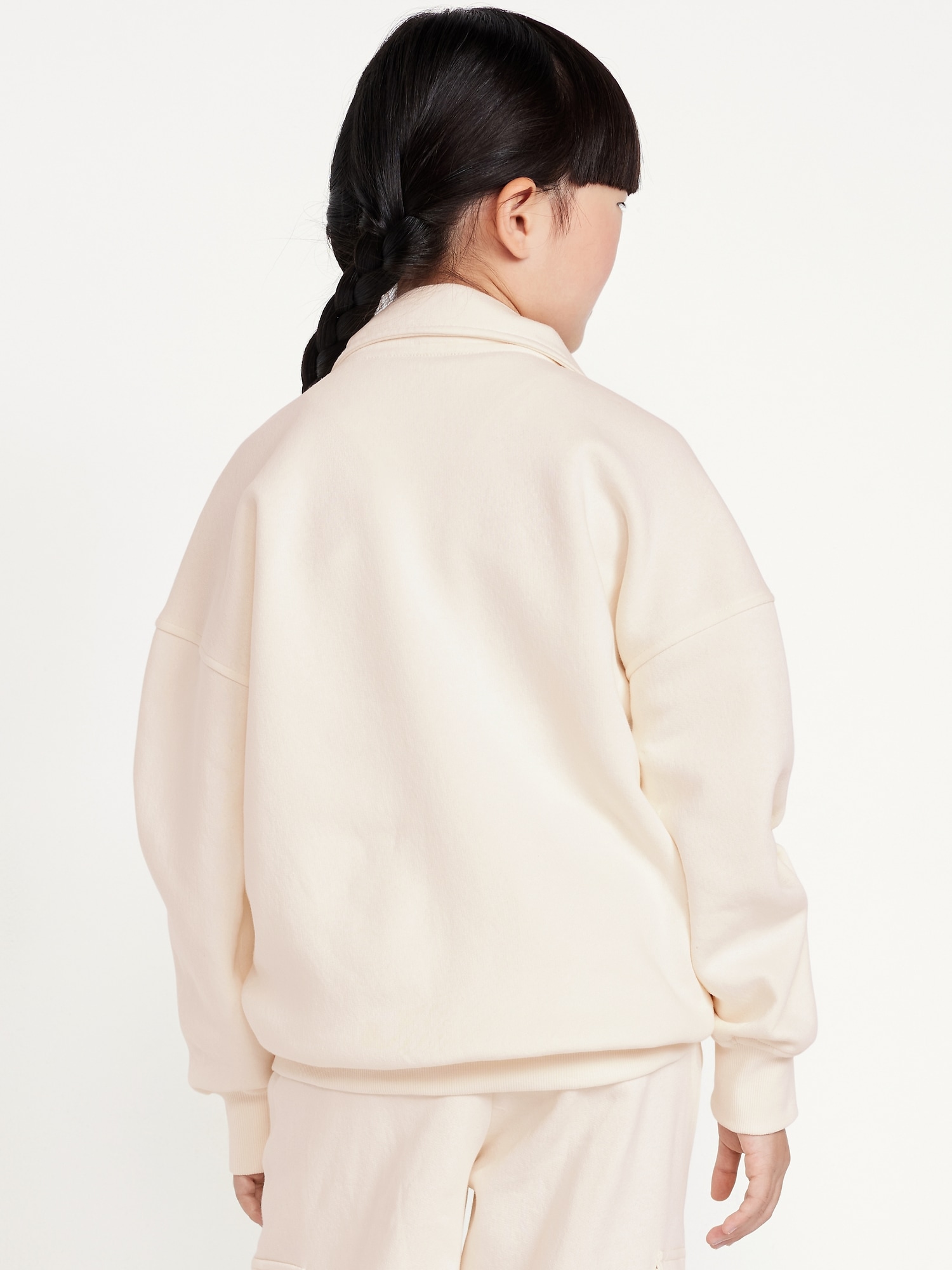 Oversized Snap-Button Sweatshirt for Girls