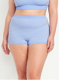 Image number 7 showing, Mid-Rise Seamless Ribbed Boyshort Underwear