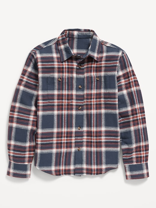 Image number 2 showing, Long-Sleeve Pocket Plaid Flannel Shirt for Boys