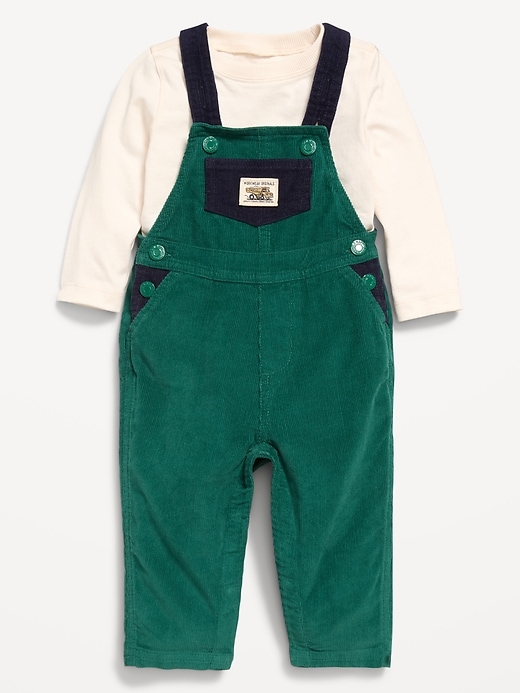 Image number 2 showing, Long-Sleeve T-Shirt and Corduroy Overalls Set for Baby