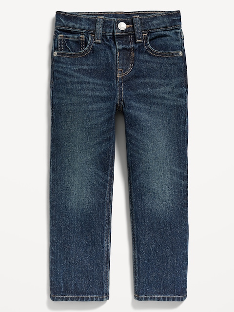 Straight-Leg Built-In Flex Jeans for Toddler Boys - Dark Wash