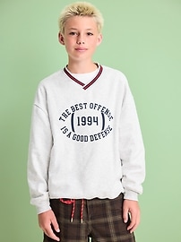 Image number 1 showing, Oversized V-Neck Graphic Sweatshirt for Boys
