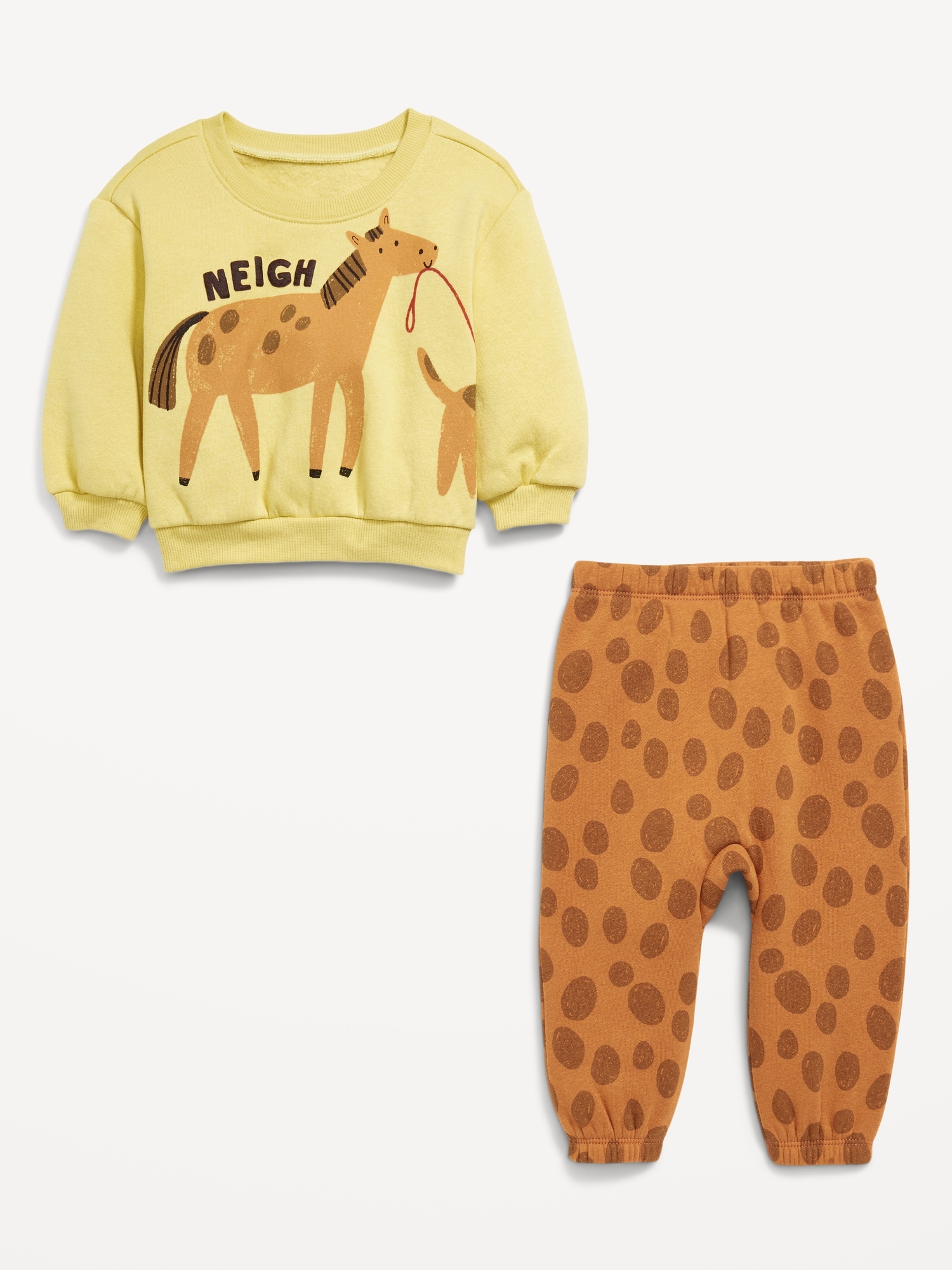 Printed Henley Sweatshirt and Sweatpants Set for Baby