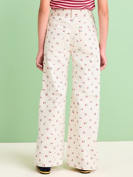 Image number 2 showing, Printed High-Waisted Baggy Wide-Leg Jeans for Girls