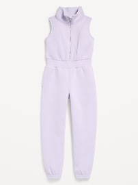 Image number 4 showing, Bounce Fleece Sleeveless Zip-Front Jumpsuit for Girls
