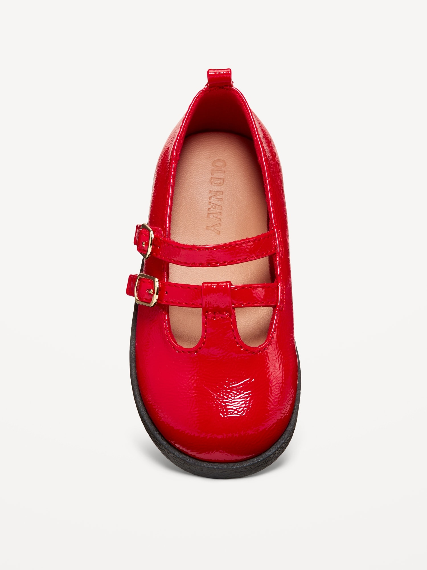 Shiny Faux-Leather Double-Buckle Mary Jane Shoes for Toddler Girls