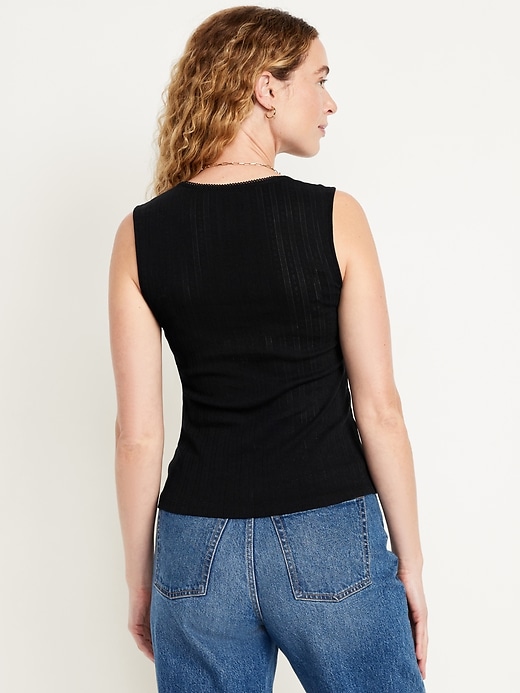 Image number 2 showing, Trapeze-Neck Pointelle Top