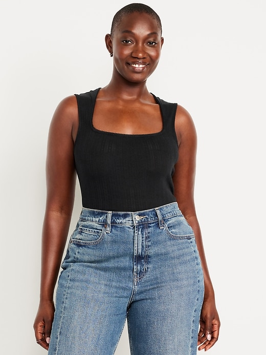 Image number 4 showing, Trapeze-Neck Pointelle Top