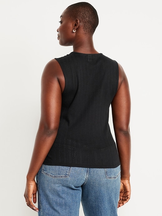 Image number 5 showing, Trapeze-Neck Pointelle Top