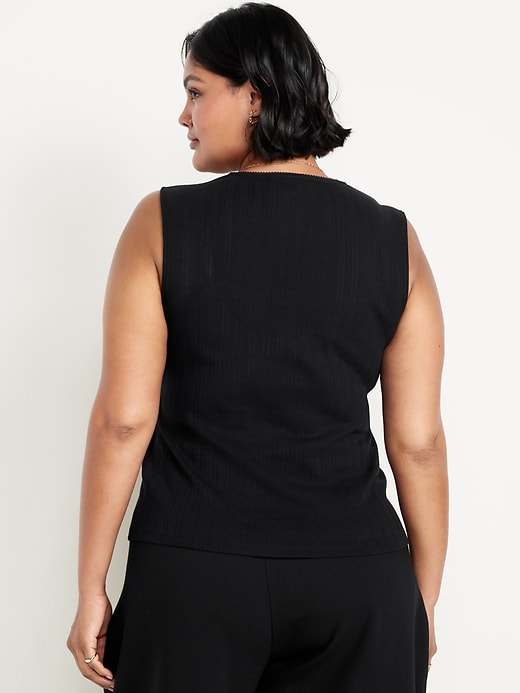 Image number 7 showing, Trapeze-Neck Pointelle Top