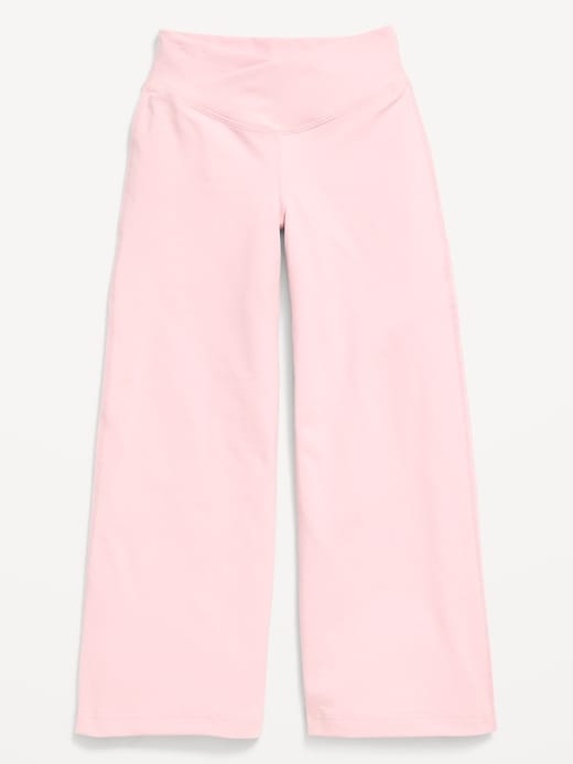 Image number 4 showing, High-Waisted PowerChill Crossover Wide-Leg Leggings for Girls