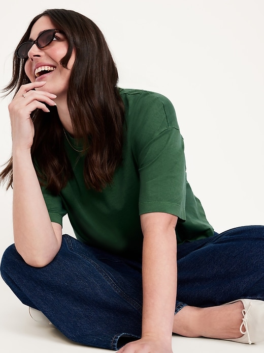 Image number 3 showing, Vintage Crew-Neck Cropped T-Shirt