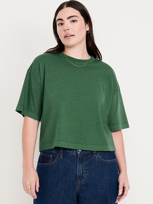 Image number 4 showing, Vintage Crew-Neck Cropped T-Shirt
