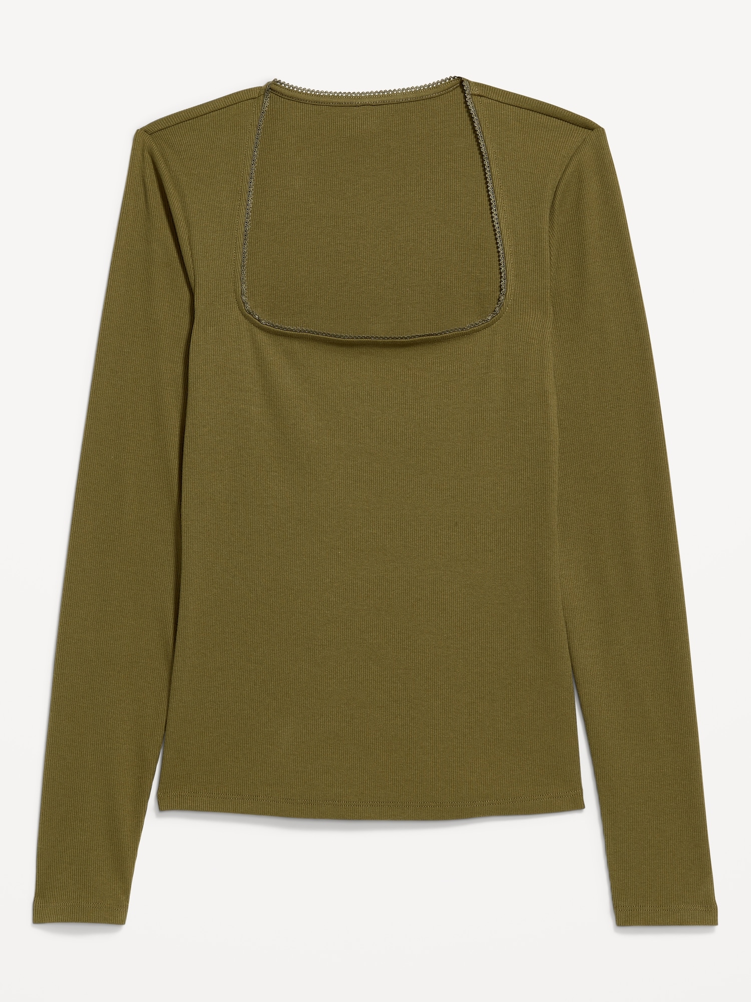 Long-Sleeve Square-Neck Top | Old Navy