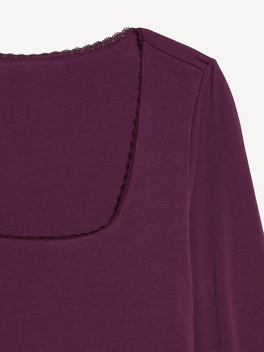 Image number 4 showing, Fitted Double-Layer Scoop-Neck Top