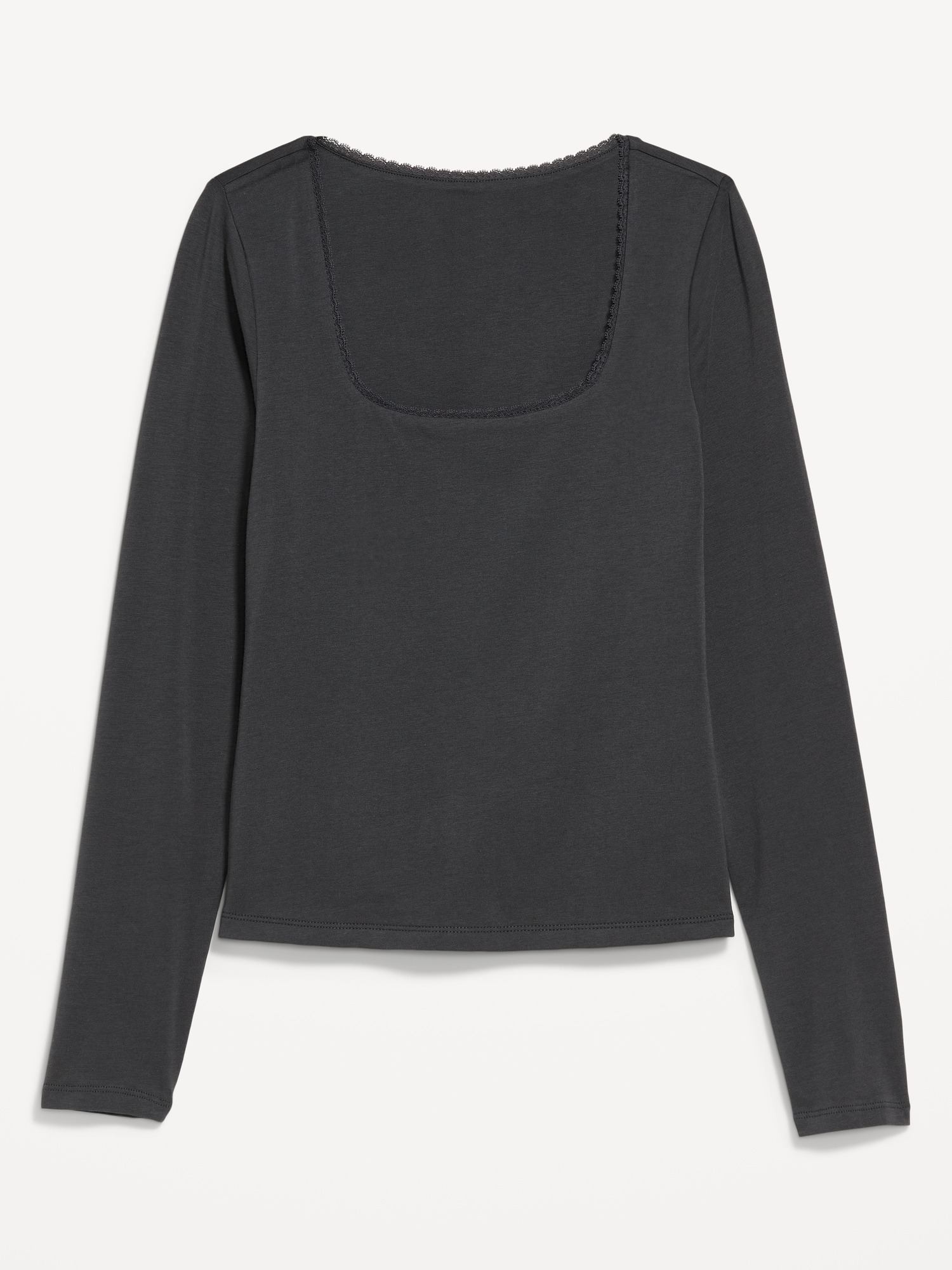 Fitted Double-Layer Scoop-Neck Top | Old Navy