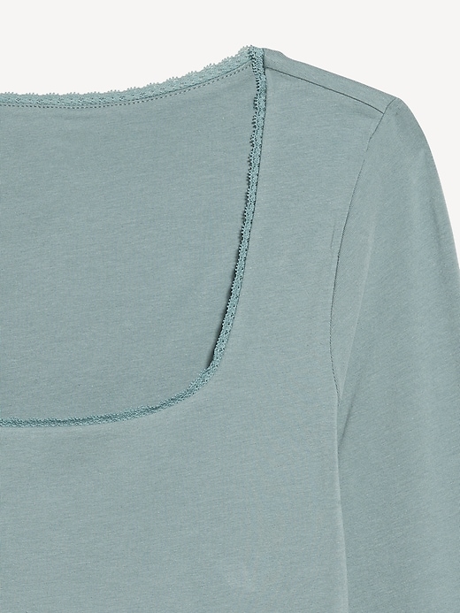 Image number 4 showing, Fitted Double-Layer Scoop-Neck Top