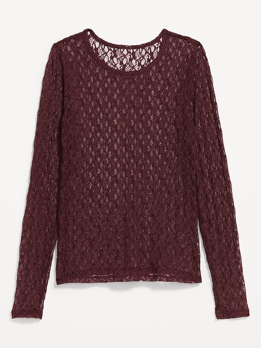 Image number 9 showing, Long-Sleeve Lace Crew-Neck Top