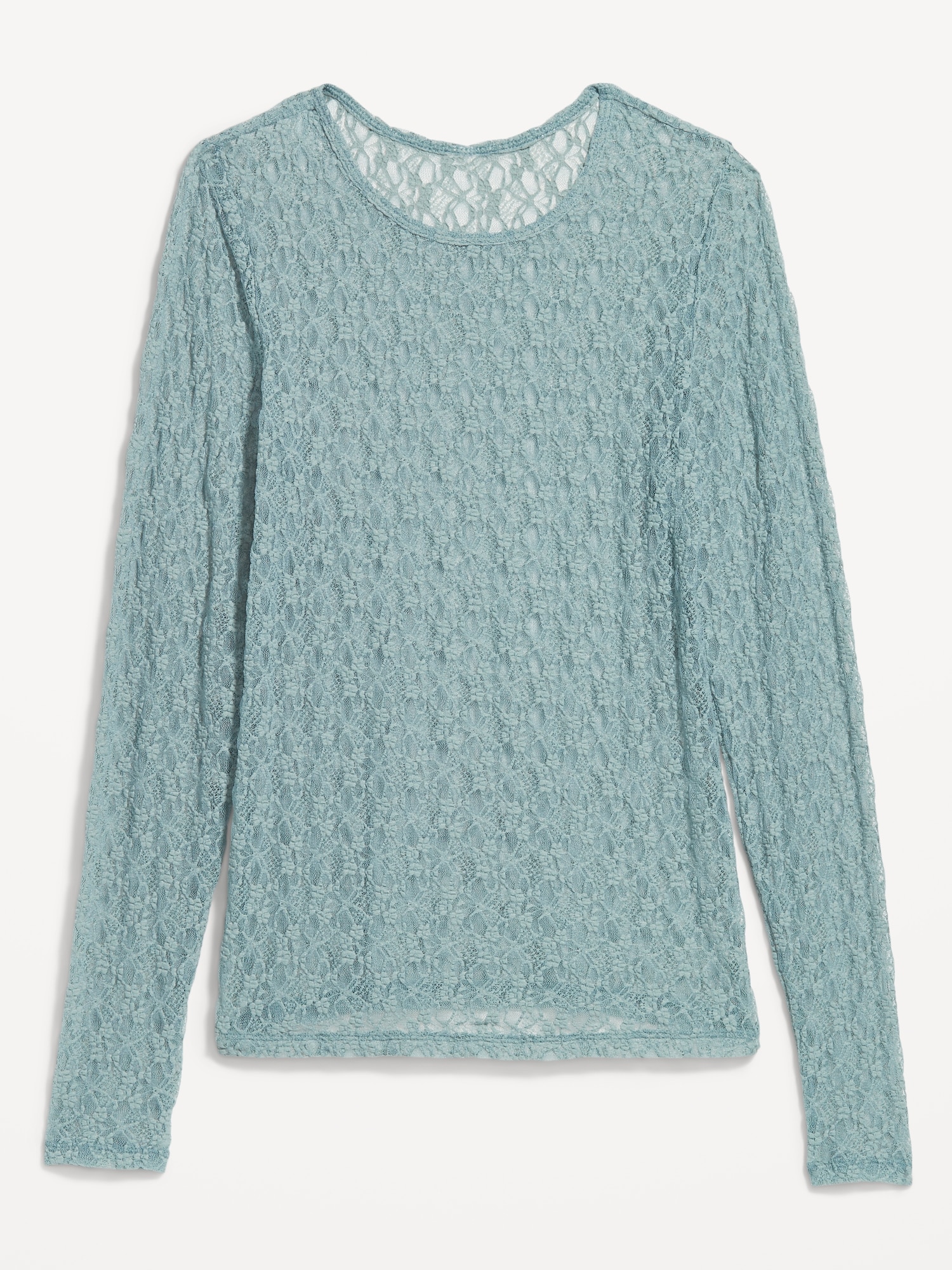 Long-Sleeve Lace Crew-Neck Top | Old Navy