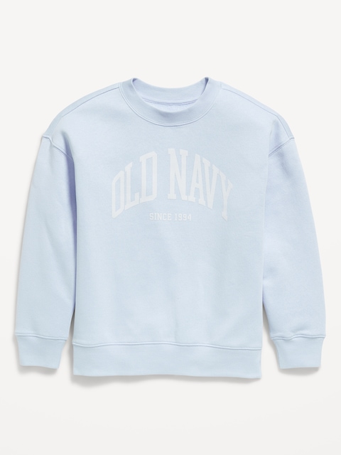 Oversized Logo-Graphic Sweatshirt for Boys - Rock Pool