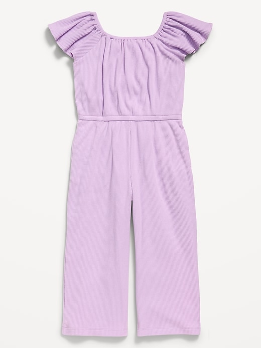 Image number 1 showing, Flutter-Sleeve Ribbed Jumpsuit for Toddler Girls
