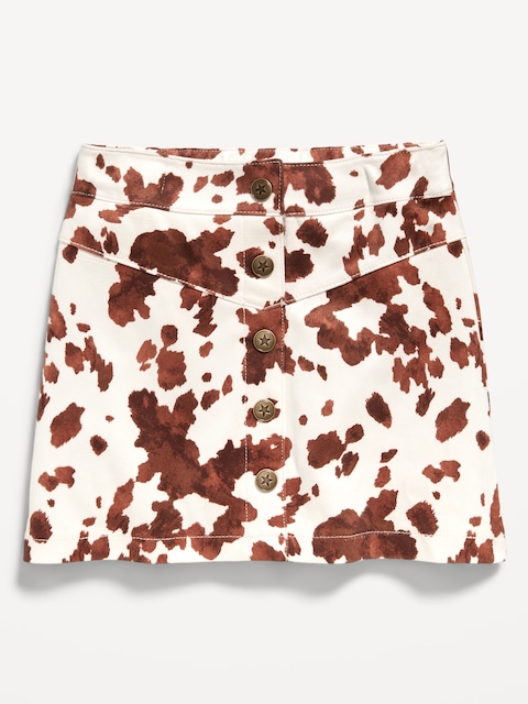 Button-Front Faux-Suede Skirt for Toddler Girls - Cowhide