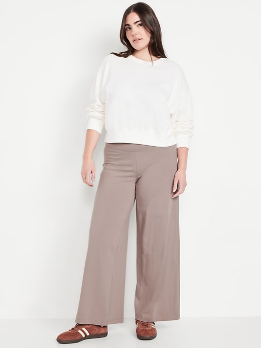 Image number 4 showing, Mid-Rise Jersey Super Wide-Leg Leggings