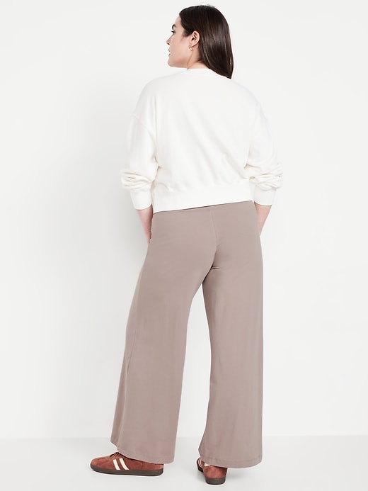 Image number 5 showing, Mid-Rise Jersey Super Wide-Leg Leggings