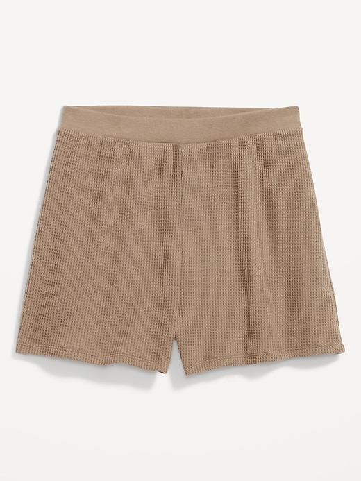 Image number 4 showing, High-Waisted Cozy Waffle Pajama Shorts