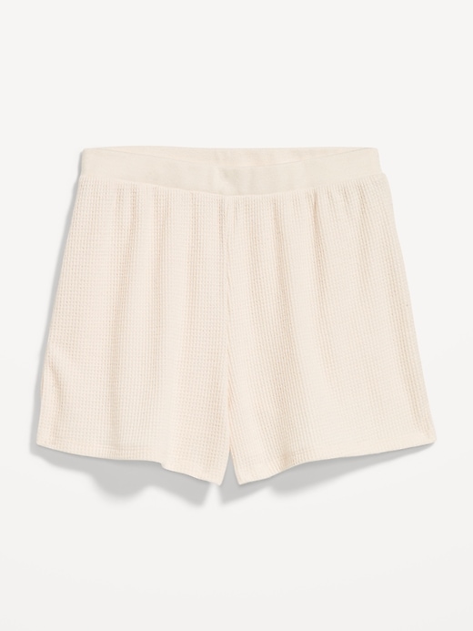 Image number 4 showing, High-Waisted Cozy Waffle Pajama Shorts