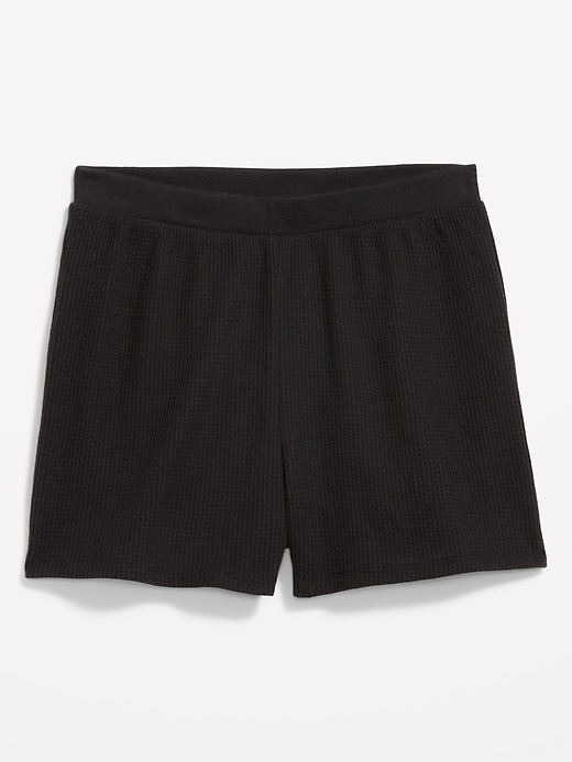 Image number 4 showing, High-Waisted Cozy Waffle Pajama Shorts