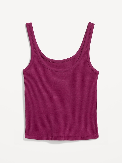 Image number 6 showing, Cozy Waffle Pajama Tank Top