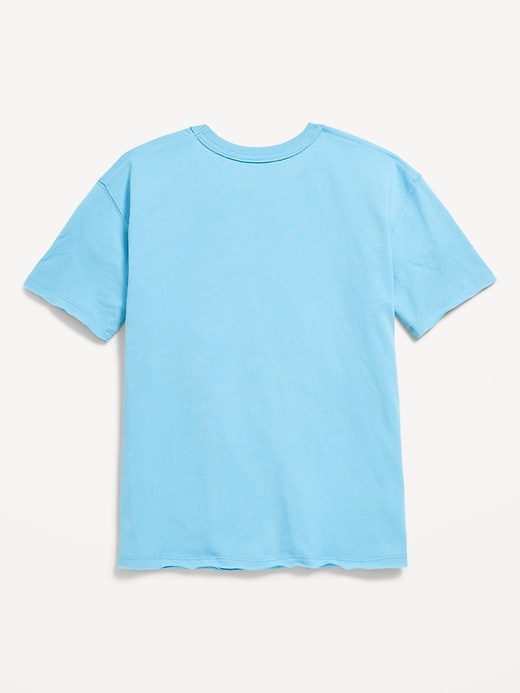 Image number 2 showing, Oversized Short-Sleeve Graphic Raw-Edge T-Shirt for Girls