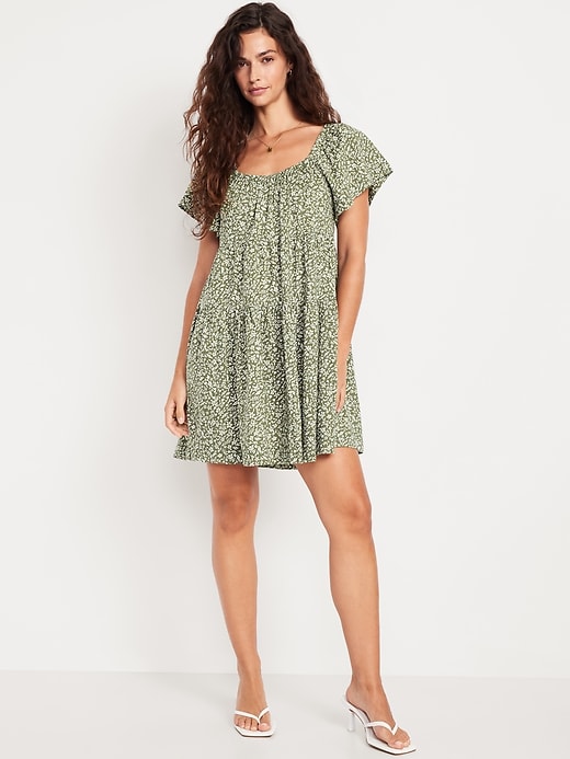 Image number 1 showing, Mini Floral Swing Dress