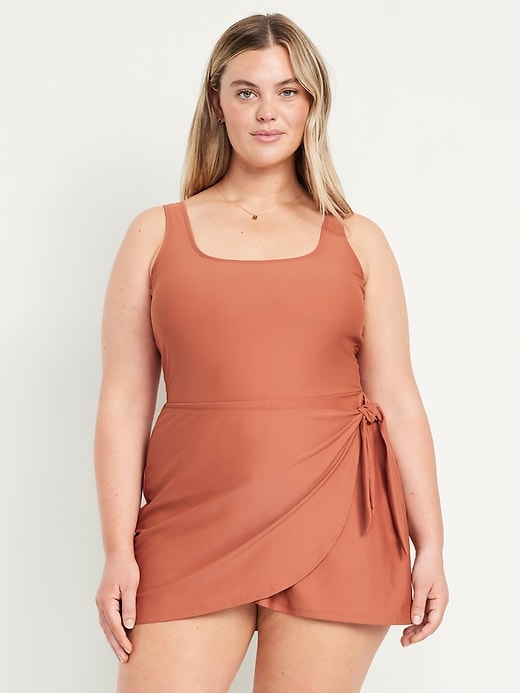 Image number 7 showing, Matte Side-Tie Swim Dress