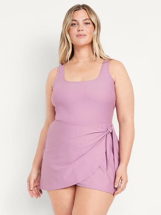 Image number 7 showing, Matte Side-Tie Swim Dress