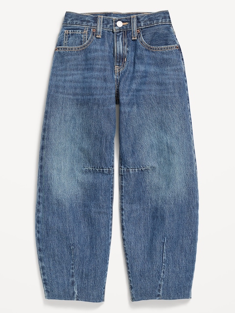 Super Baggy Barrel-Leg Jeans for Girls - Medium Wash (Pacific)