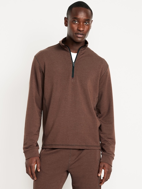 Recharge Knit Quarter-Zip Pullover - Tannin Brown