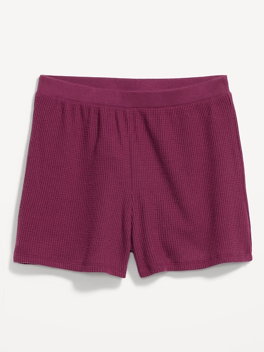 Image number 4 showing, High-Waisted Cozy Waffle Pajama Shorts